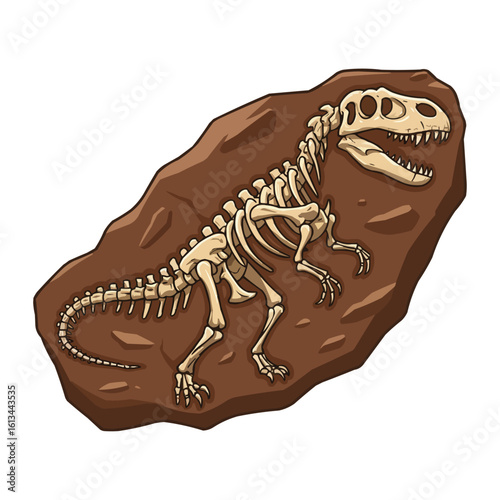 Dinosaur Fossil in Stone Paleontological Discovery