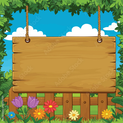 wooden signboard with natural background