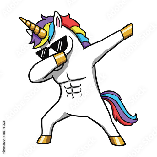 Dabbing Unicorn with Sunglasses