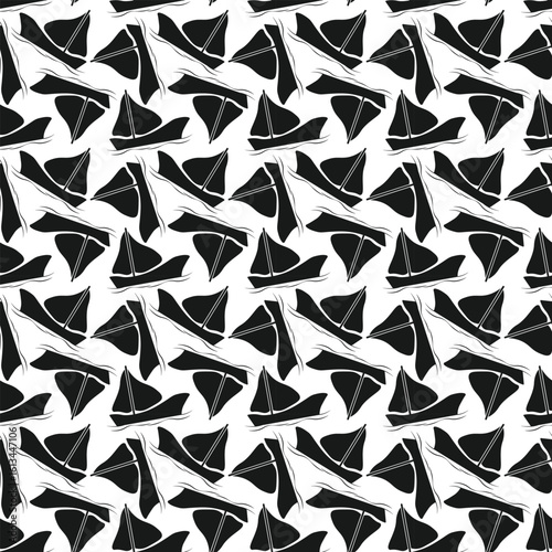 Seamless pattern for sailing, ocean, and sea theme. Sailboat seamless pattern