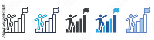 Effort icon set multiple style collection