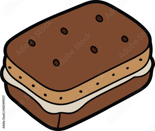 ice cream sandwich with chocolate cookies