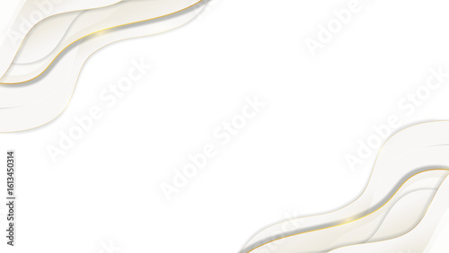 Elegant abstract vectors with flowing gold lines on a clean white background for luxury design