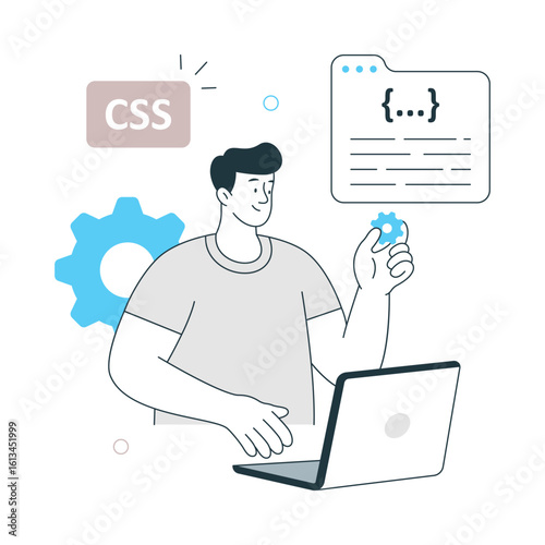 Software Engineer Vector Illustration. EPS 10 File