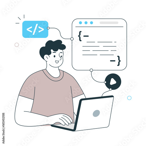 Learning software engineering Vector Illustration. EPS 10 File