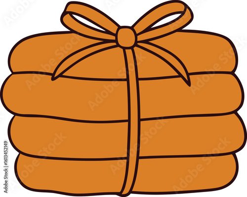 stack of cookies tied with ribbon