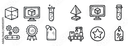 Entrepreneurship Icons Sketch