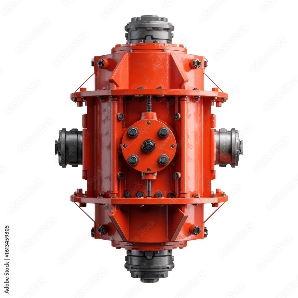 Industrial Red Pressure Vessel on White Background Industrial Red Pressure Vessel on White Background