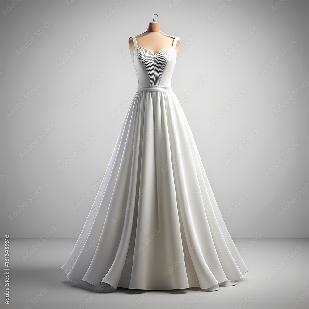 Fototapeta premium Elegant ALine Wedding Gown Pearl Embellishments Classic Design