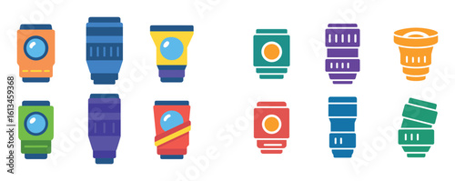 Colorful Camera Lenses Icons