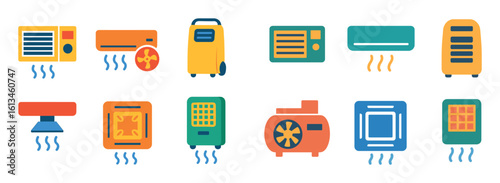 Colorful Air Conditioning Icons