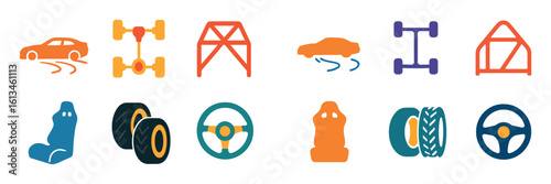 Drift Car Icon Set