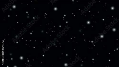 glowing white stars and sparkles scattered on black background creating cosmic or night sky effect	