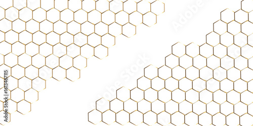 Abstract hexagon white background with shadow .golden background Futuristic blue neon honeycombs. Modern technology design. Vector illustration.	