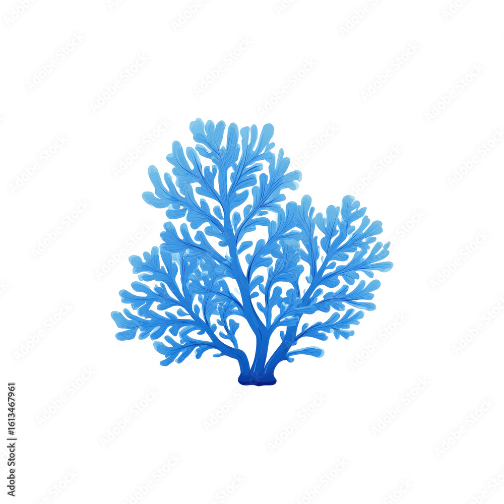 Naklejka premium Blue Coral Illustration. Marine Life And Ocean Conservation Concept Isolated On Transparent Background