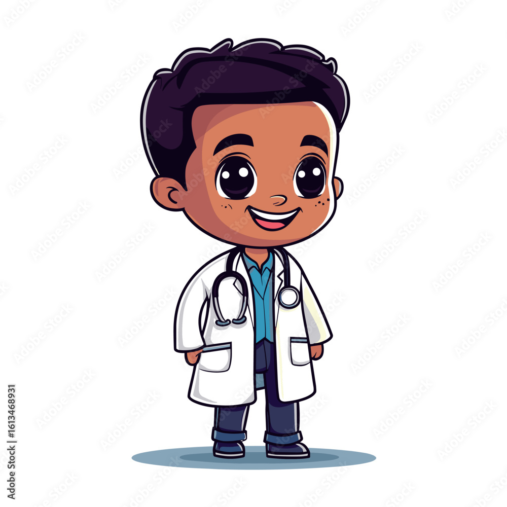 happy doctor cute childish isolated vector illustration happy doctor cute childish isolated vector illustration