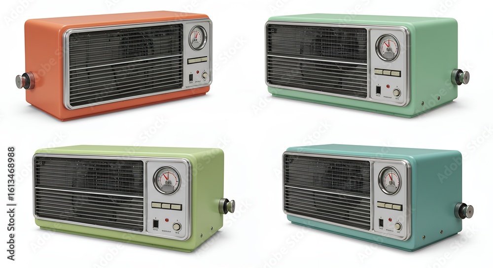 Fototapeta premium Vintage radio illustration set