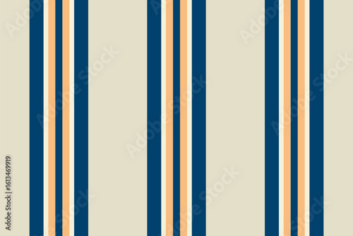 Sid fabric vertical vector, variation stripe texture seamless. Clowing textile lines pattern background in cyan and orange colors.