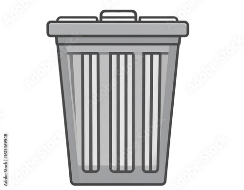 Wallpaper Mural  Flat Trash Bin Icon with Lid and Vertical Lines, Front View, Isolated PNG.And transparent the background. Torontodigital.ca