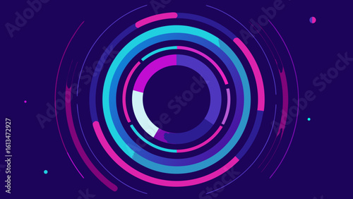 circular rings motion glowing purple hues