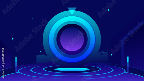 deep blue cybercore neon rings