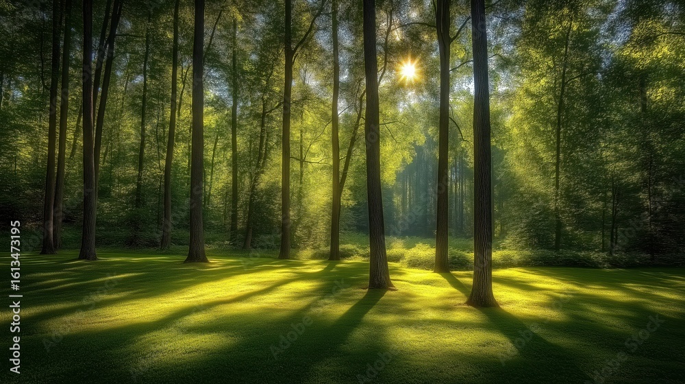 Obraz premium Sunlit Forest Clearing