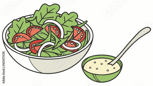 Fresh Green Salad Vector