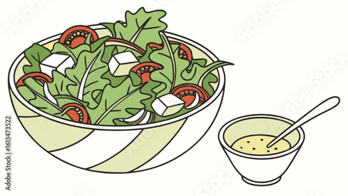 Fresh Green Salad Vector