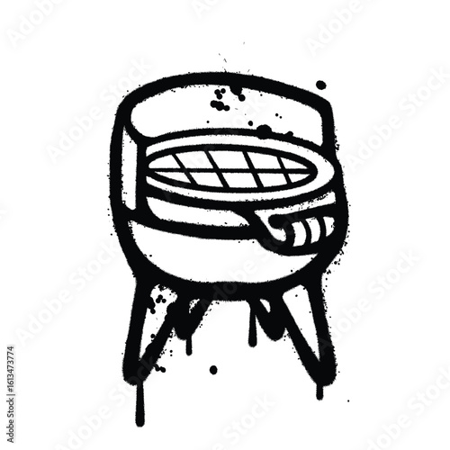 Graffiti Spray grill on isolated white background