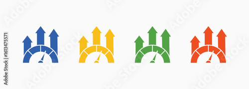 Performance Icon Set Color Multiple Style Collection