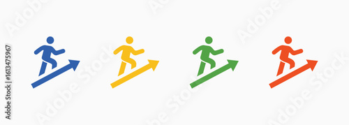 Climb Icon Set Color Multiple Style Collection