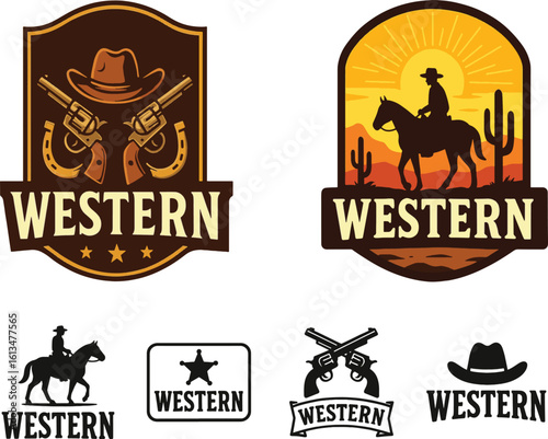 Set of Western Cowboy Logo