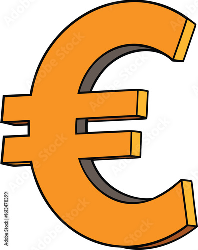 euro symbol vector illustration on transparent background