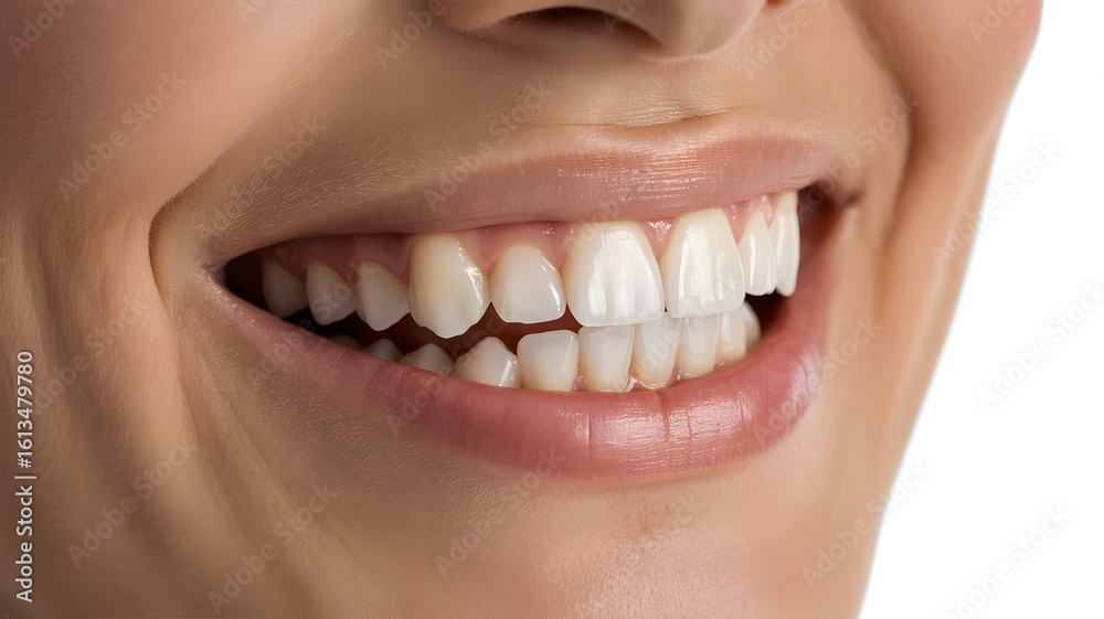 Fototapeta premium Close-up of a bright, healthy smile showcasing perfectly aligned white teeth