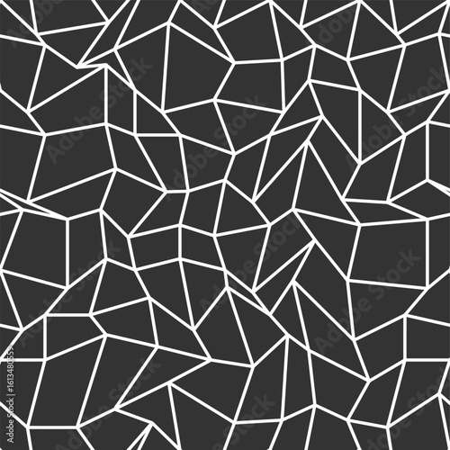 Abstract geometric pattern with irregular white lines on a dark background, forming a cracked net-like design. vector files