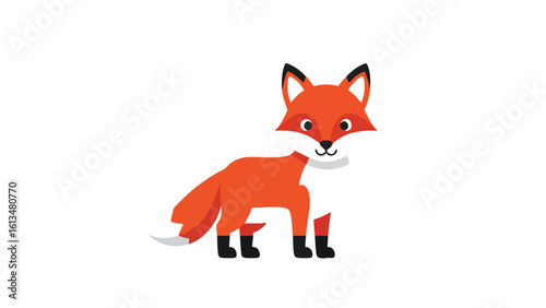 Cartoon Fox Illustration on Black Background. This illustration features fox, cartoon, animal.