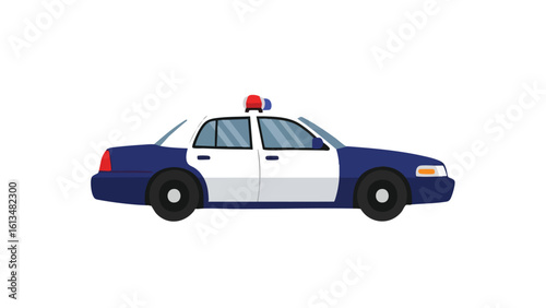 Cartoon Illustration of Police Patrol Car. This illustration features Police, car, vehicle.