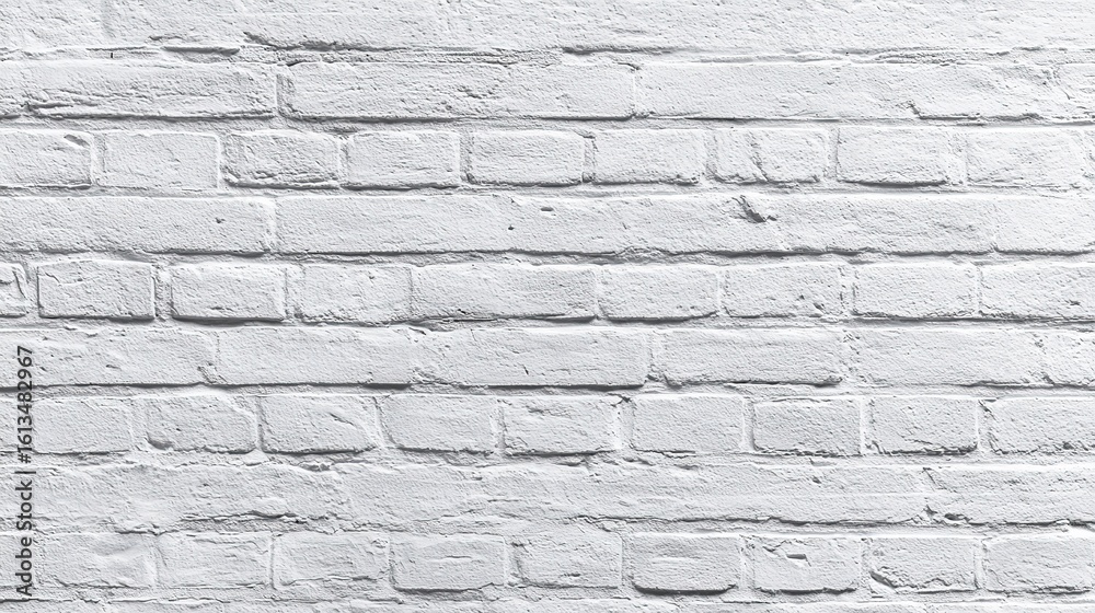 Fototapeta premium White brick wall texture with soft shadows, creating a subtle architectural depth.