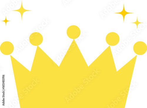 王冠のシンプルなアイコン　黄色