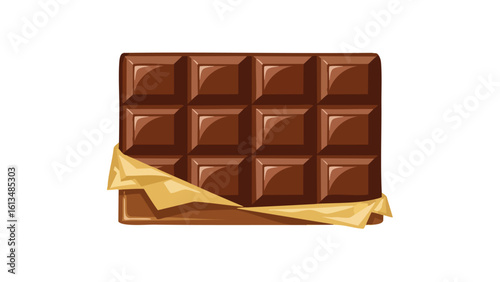 Delicious Chocolate Bar in Wrapper. This illustration features chocolate, bar, sweet.
