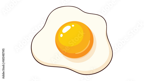 Fried Egg Illustration on Black Background. This illustration features egg, fried, breakfast.