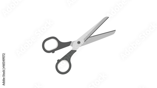 Open Scissors on Black Background. This illustration features scissors, shears, tool.