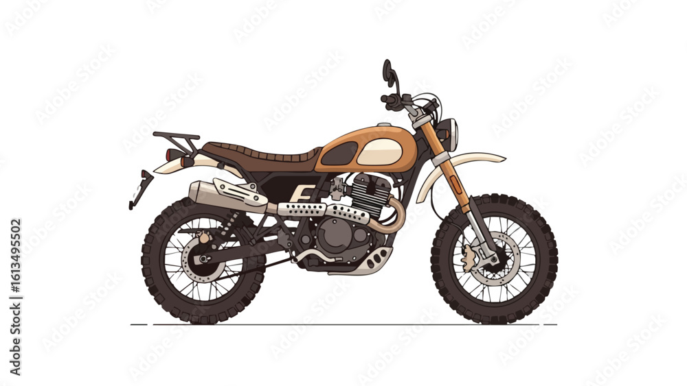 Obraz premium Vintage Motorcycle Illustration on Black Background. This illustration features motorcycle, motorbike, bike.