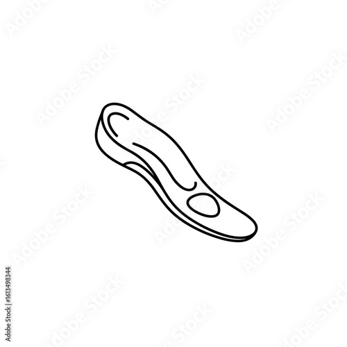 Foot orthotic insole vector icon designed for comfort and support in footwear