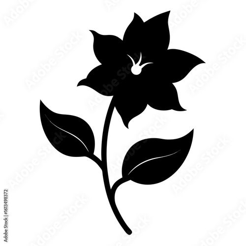 Bilde på lerret black silhouette of a flower
