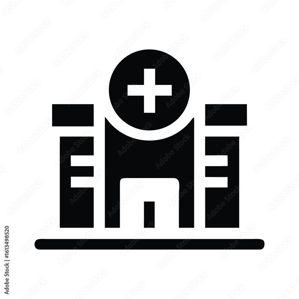 Obraz premium Isolated black building symbol for healthcare assistance