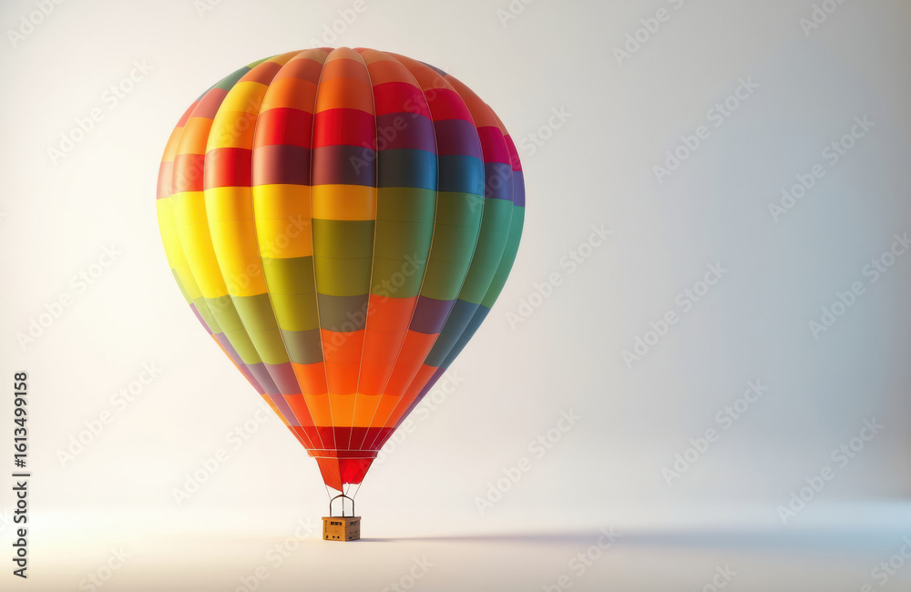 Fototapeta premium Colorful hot air balloon floating in the sky with a clear background