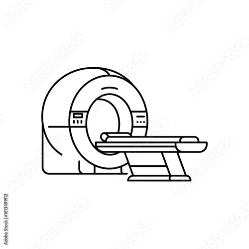MRI scanner vector icon representing medical imaging technology for diagnosis
