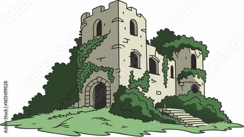 Ancient Castle Ruin Vector