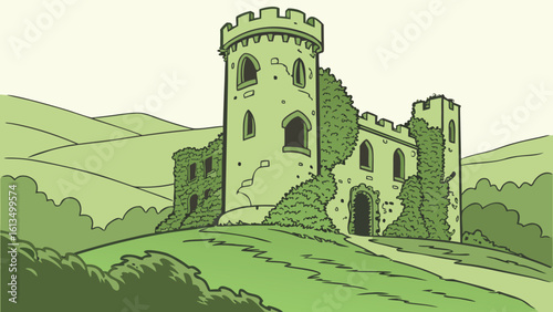 Ancient Castle Ruin Vector